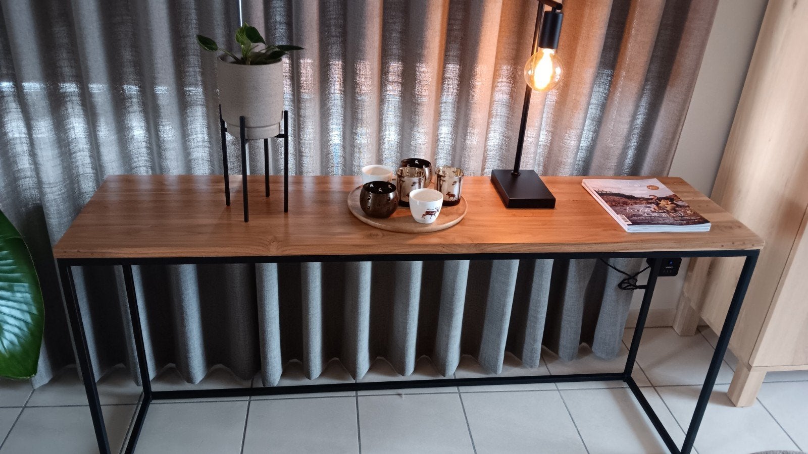 Industriële side table, bureau,planten en of buffet tafel, Maison & Meubles, Enlèvement