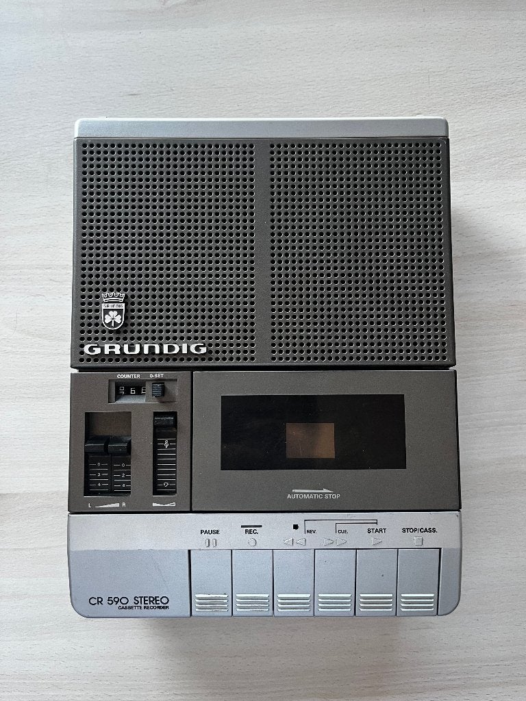Grundig CR 590 1985 Vintage Cassettedeck, TV, Hi-fi & Vidéo, Decks cassettes, Enlèvement ou Envoi, Simple, Autres marques