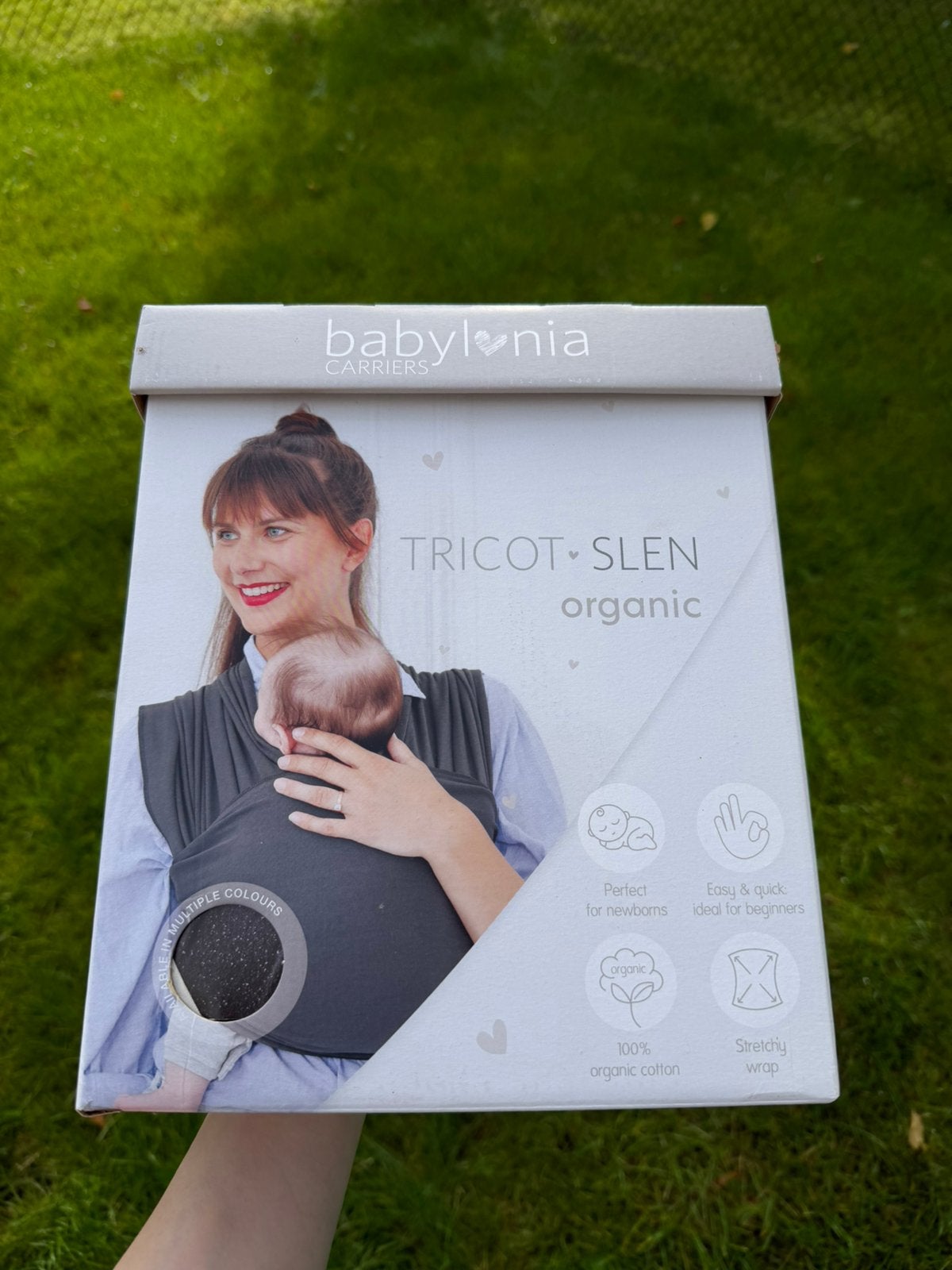 Babylonia Carriers Tricot slen organic Draagdoek, Overige merken, Draagdoek, Buik of Rug, Nieuw