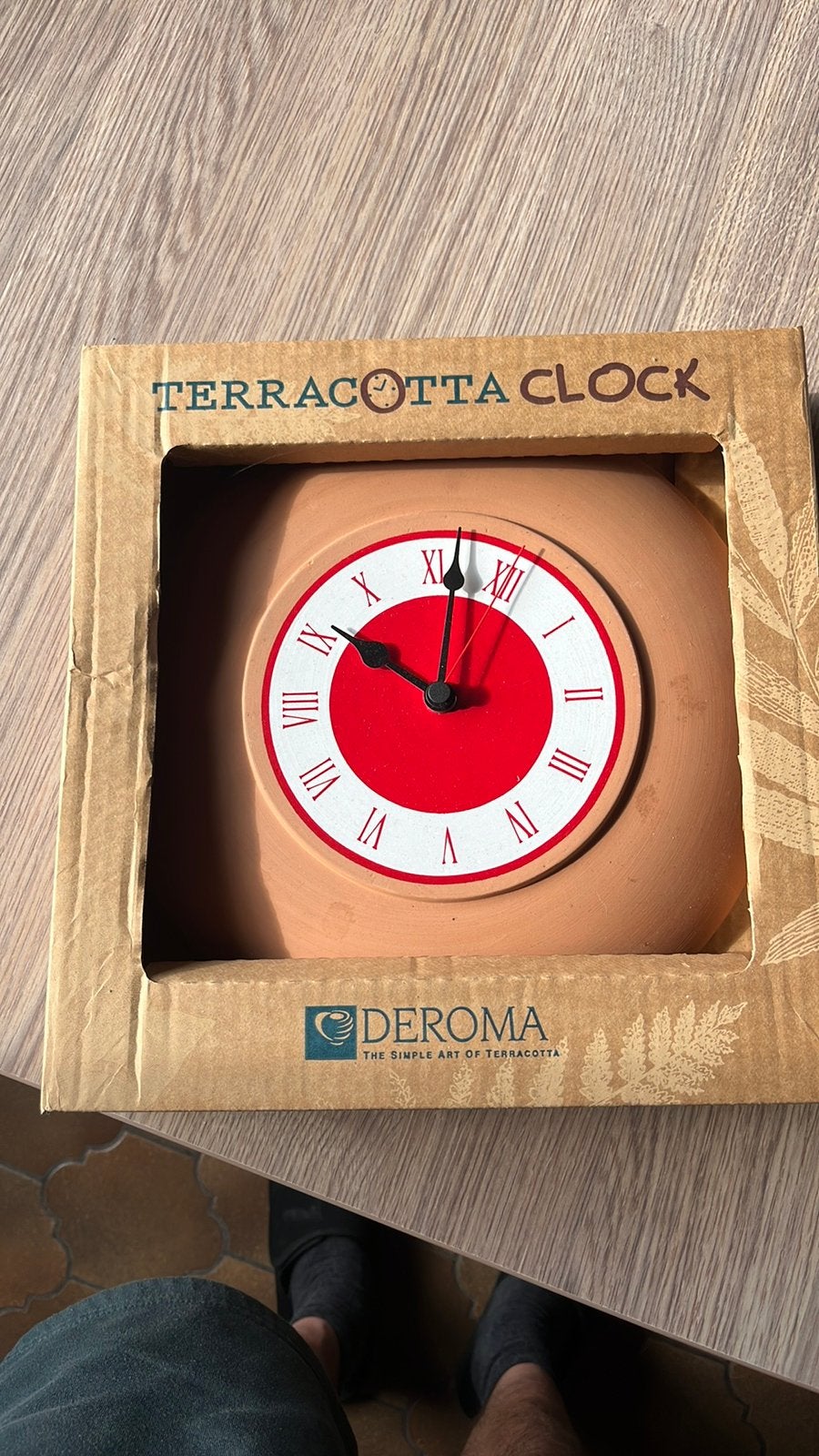 Terracotta clock.Nieuw, Maison & Meubles, Enlèvement, Comme neuf