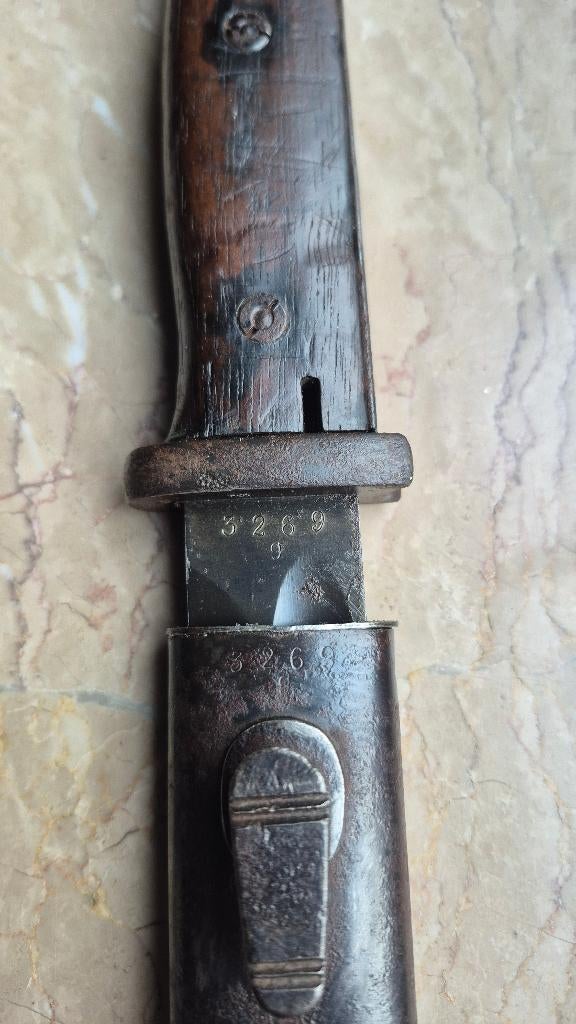 Vroege duitse K98 bayonet Jos.Corts sn 1938 nummergelijk, Verzamelen, Militaria | Tweede Wereldoorlog, Ophalen of Verzenden