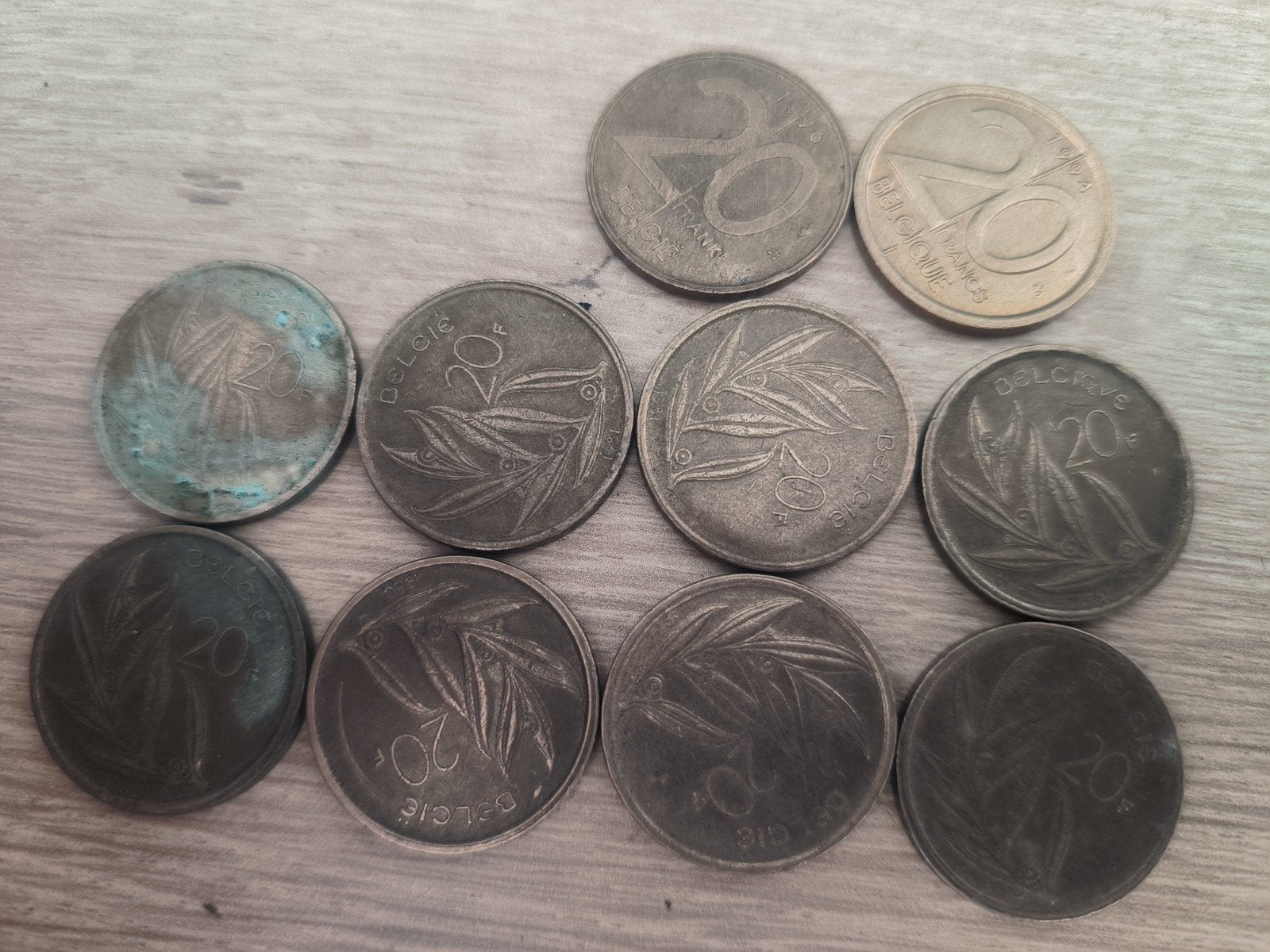20 frank stukken België 1994, 1996,....., Postzegels en Munten, Ophalen, België