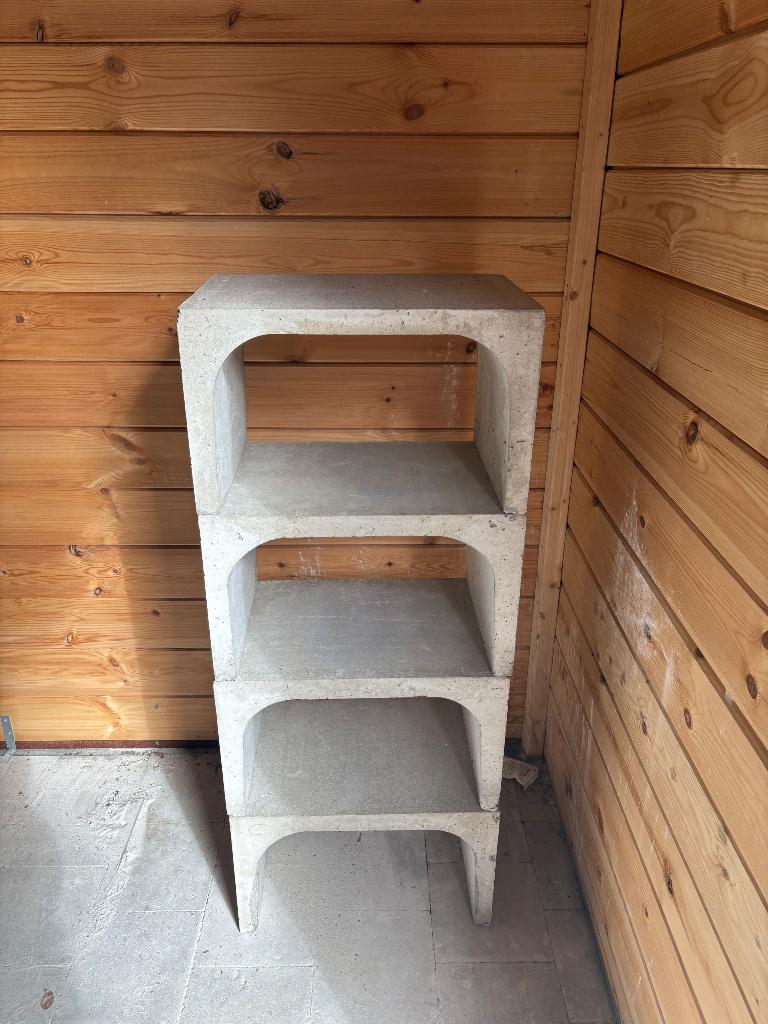 4 Stapelbare Wijnnissen in beton, Ophalen, Zo goed als nieuw, Minder dan 50 cm, 5 tot 15 flessen