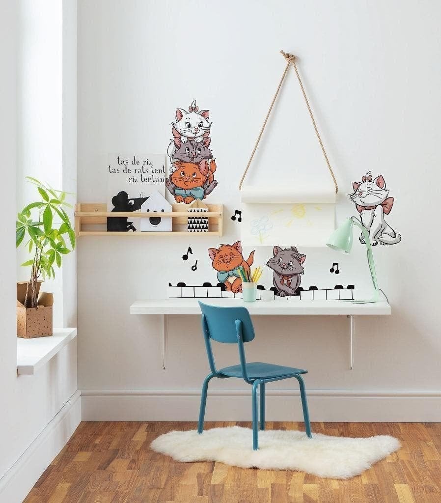 Aristocats Muursticker - 50x70 cm - Disney - Marie Cat, Verzenden, Nieuw, Wanddecoratie