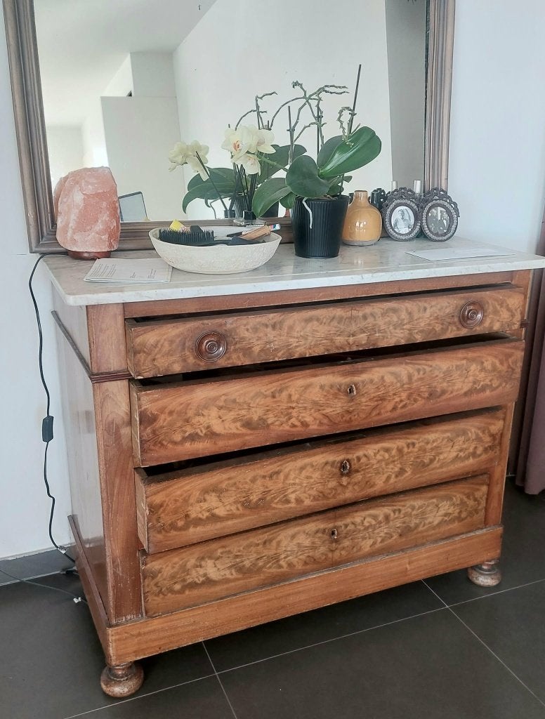 Antieke wastafel met marmeren blad, Antiek en Kunst, Ophalen