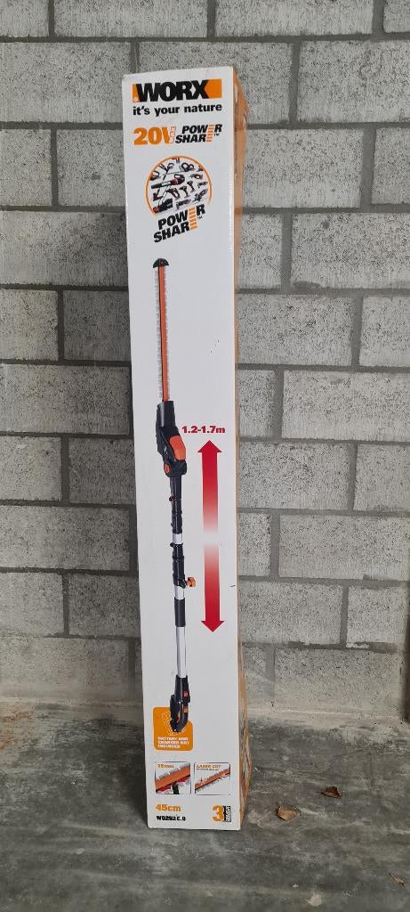 WORX accu heggenschaar op steel (zonder accu), Tuin en Terras, Ophalen, Gebruikt, Accu, Worx