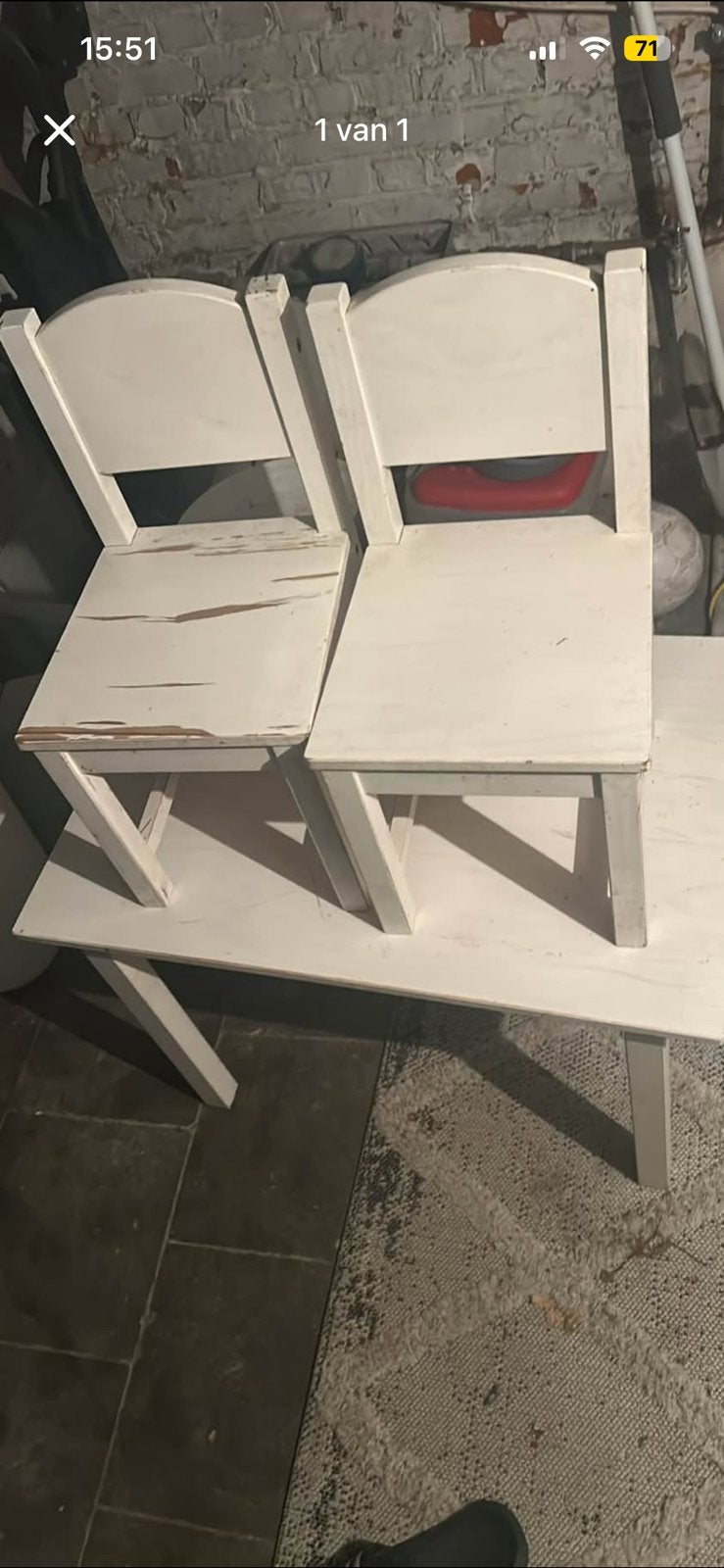 Gratis kindertafel en stoelen ikea, Tuin en Terras, Ophalen, Zo goed als nieuw