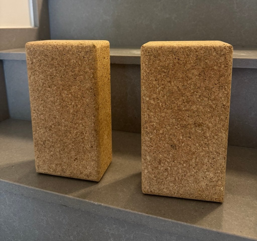 Set van 2 kurken yogablokken — naturel, Ophalen, Gebruikt, Yoga-accessoire