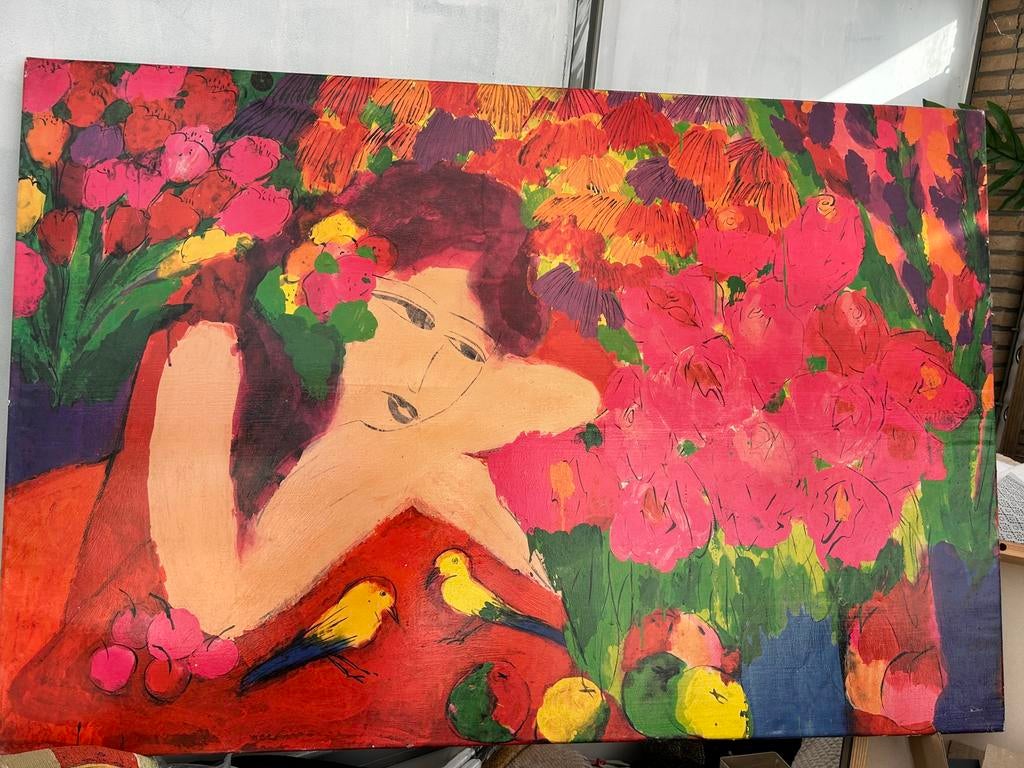 une reproduction/œuvre inspiration de Marc Chagall., Antiquités & Art, Art | Peinture | Moderne, Enlèvement