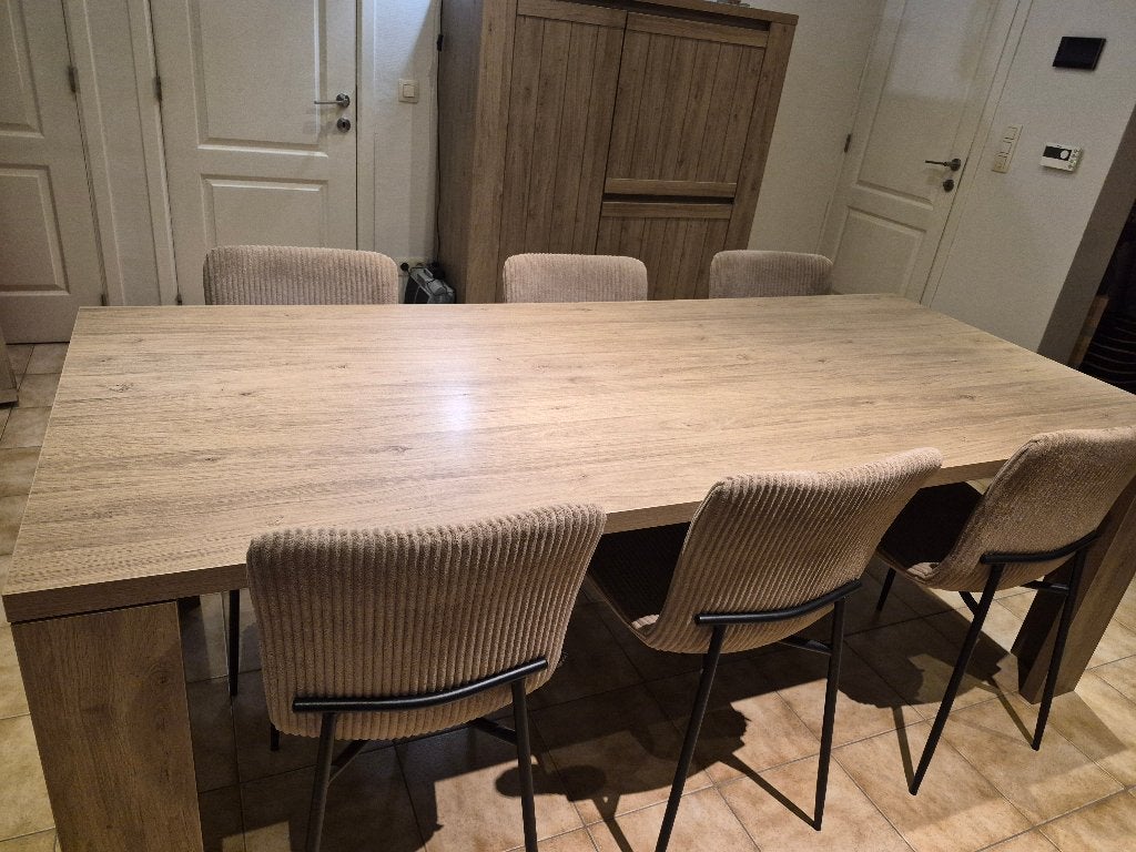 Mooie eetplaats tafel 2,40m X 0.95m, Ophalen, Gebruikt