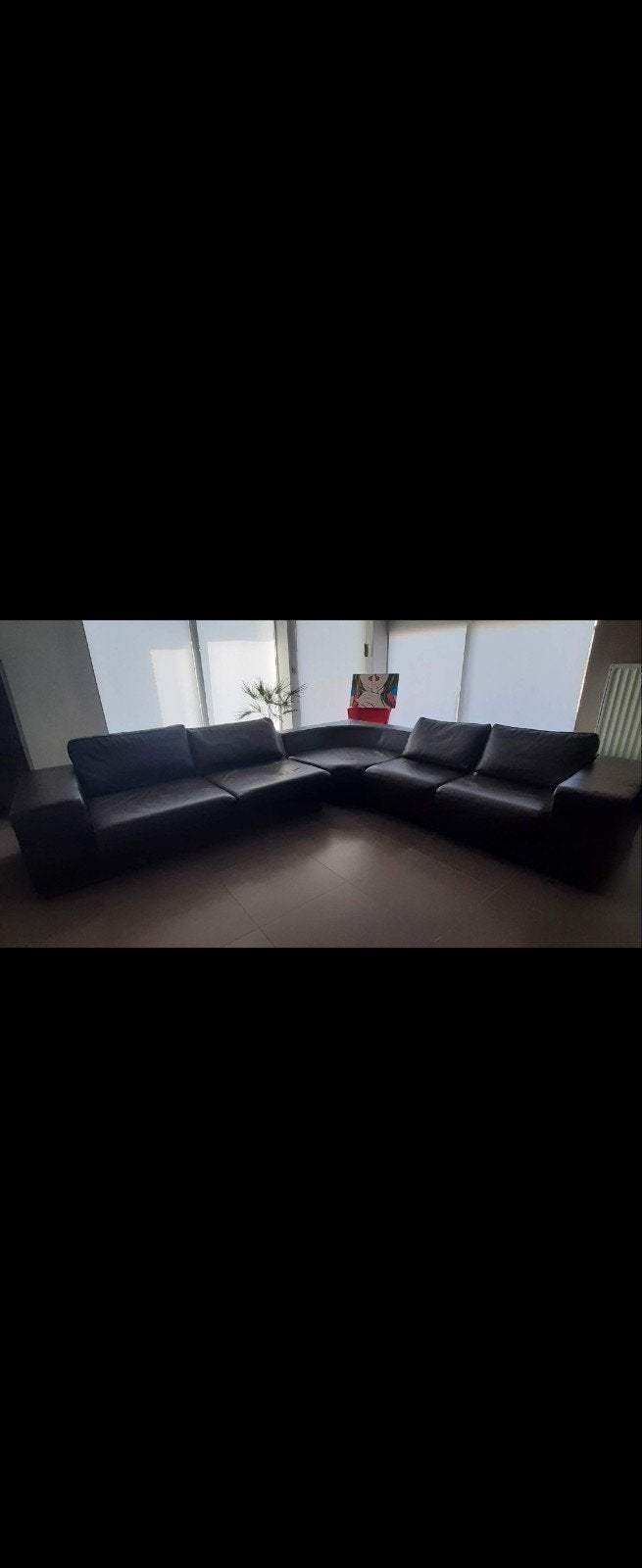 lederen zetel, Huis en Inrichting, Ophalen, Gebruikt, Leer, Modern