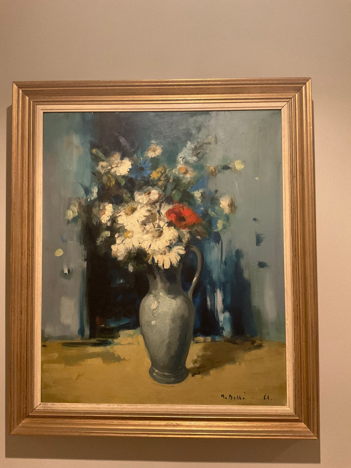 Schilderij met bloemen Martin Bollé, Antiquités & Art, Enlèvement, Signé, Peinture à l'huile, Fleurs