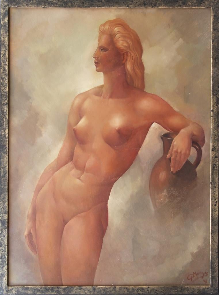 Monzée Gustave - peinture à l'huile - nue., Enlèvement
