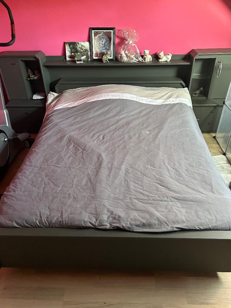 Bed met verstelbare latenbodem, Ophalen, Overige materialen, Gebruikt, Tweepersoons