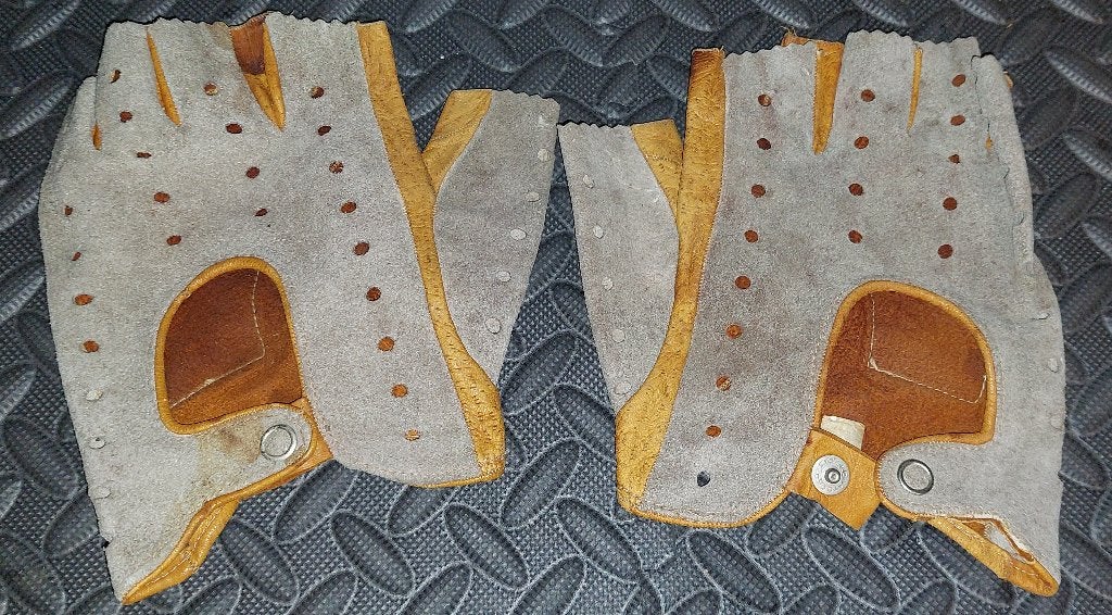 Vintage lederen wielrenhandschoenen retro jaren 70/80, Ophalen of Verzenden, Gebruikt