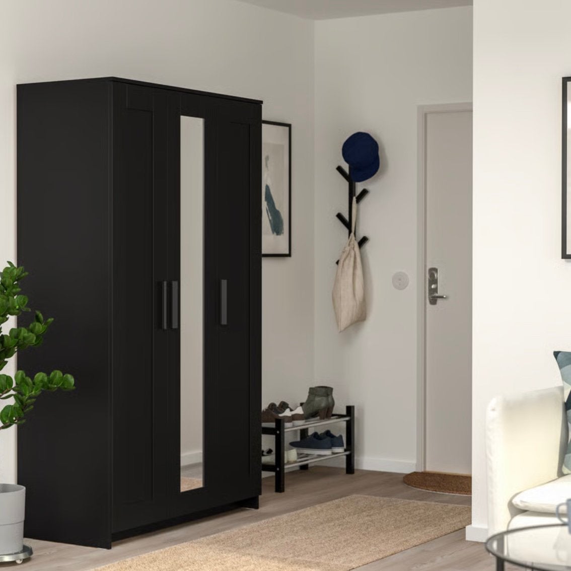 IKEA BRIMNES kledingkast met 3 deuren, zwart - MOET WEG!!