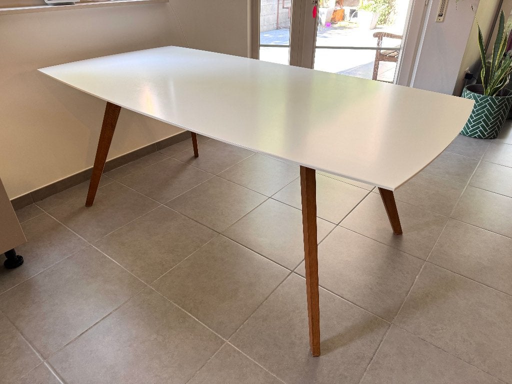 Witte tafel, Scandinavische stijl, 150 à 200 cm, Cinq personnes ou plus, Enlèvement