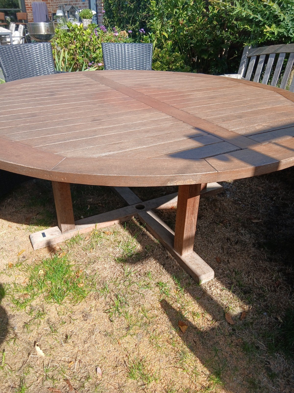 ronde tafel Bristol, Tuin en Terras, Tuintafels, Ophalen, Gebruikt, Rond, Hout