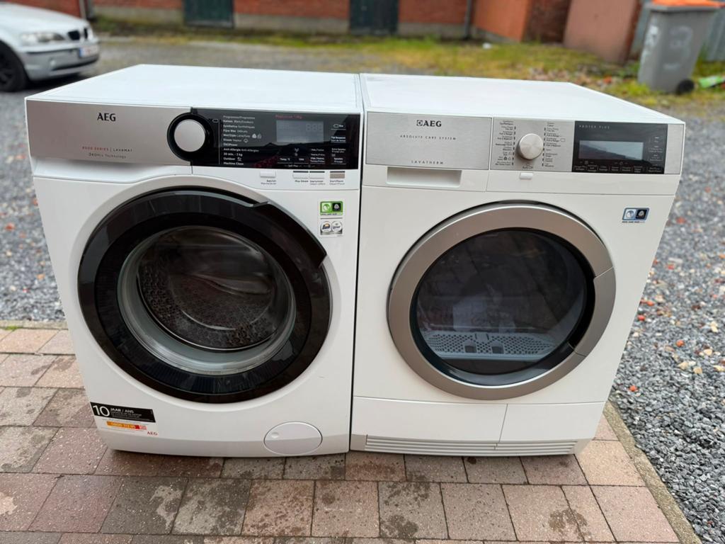 Wasmachine AEG A+++ 9kg & droger AEG A+++ 9kg waterbak, Elektronische apparatuur, Wasmachines, Zo goed als nieuw, Ophalen