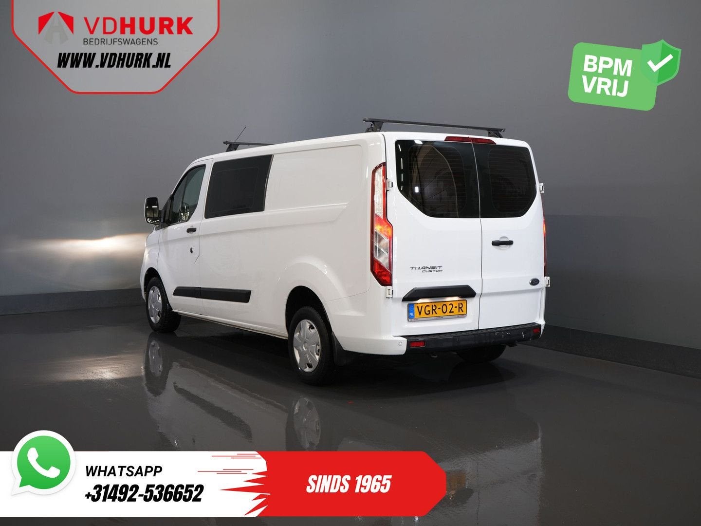 Ford Transit Custom 2.0 TDCI L2 Trend DC Dubbel Cabine Stoel, Auto's, Wit, 202 g/km, Bedrijf, Ford