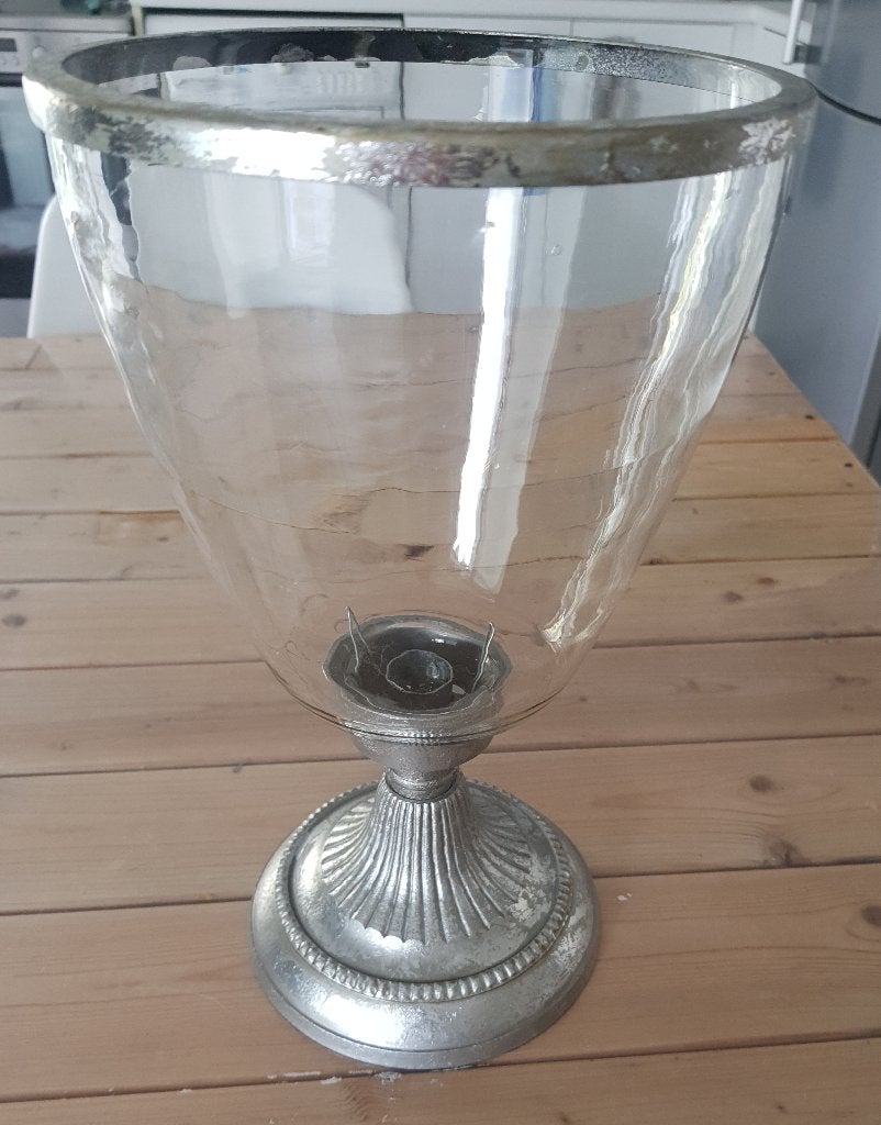 Grote kaarsenhouder/kaarshouder op staander. Vintage. 31,5cm, Huis en Inrichting, Ophalen, 31 cm, Windlicht, Overige merken