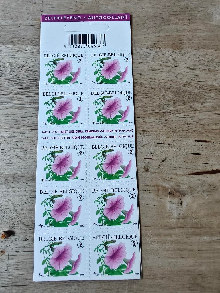 postzegels 2007 - B81 Petunia's België - tarief2, Met stempel, Orginele gom, Ophalen of Verzenden, Postfris