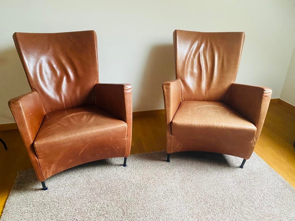 Twee zeteltjes van Leolux te koop, Enlèvement, Utilisé, Cuir