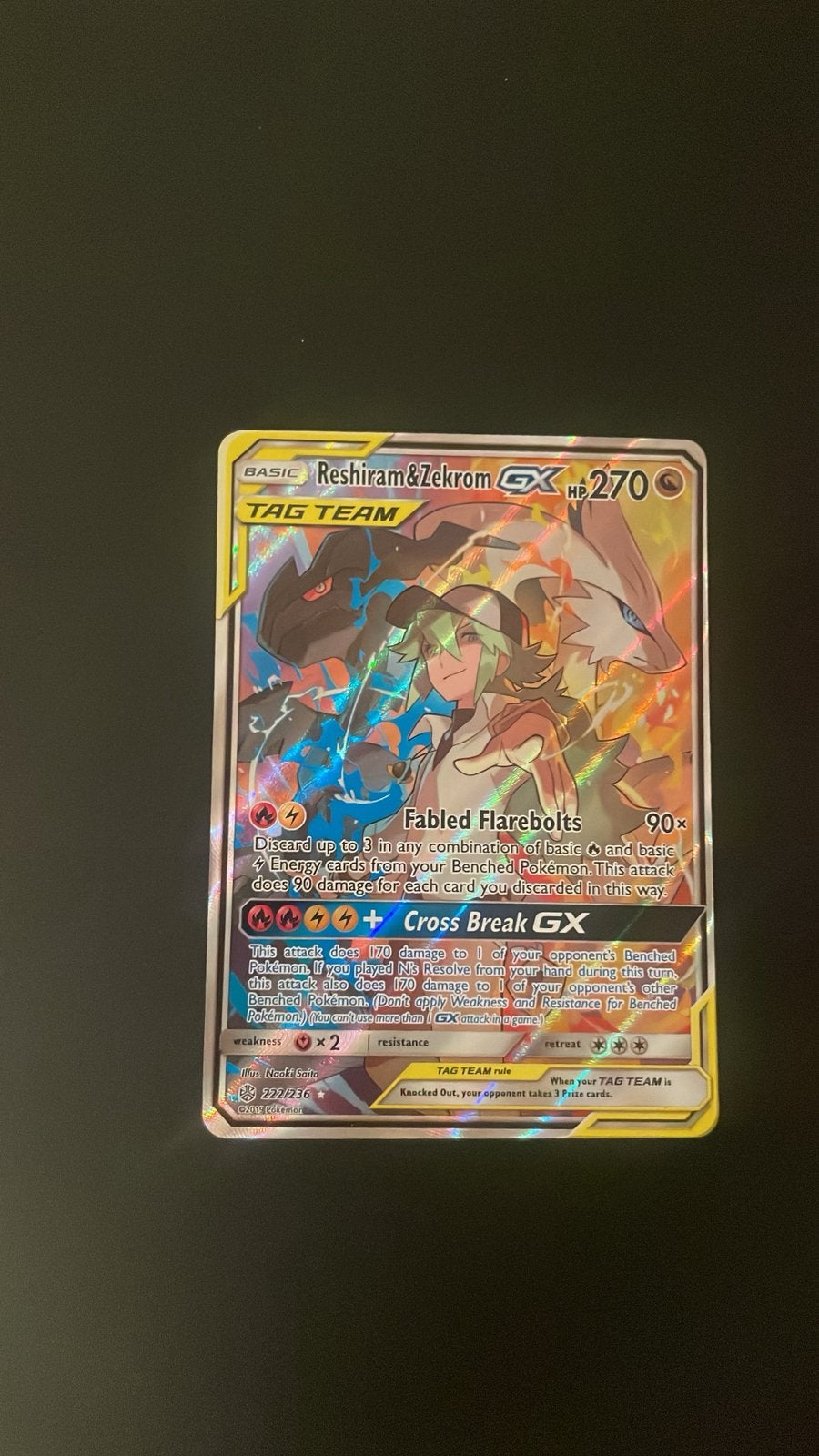 Reshiram & Zekrom GX Tag Team, Ophalen of Verzenden, Nieuw, Losse kaart, Foil