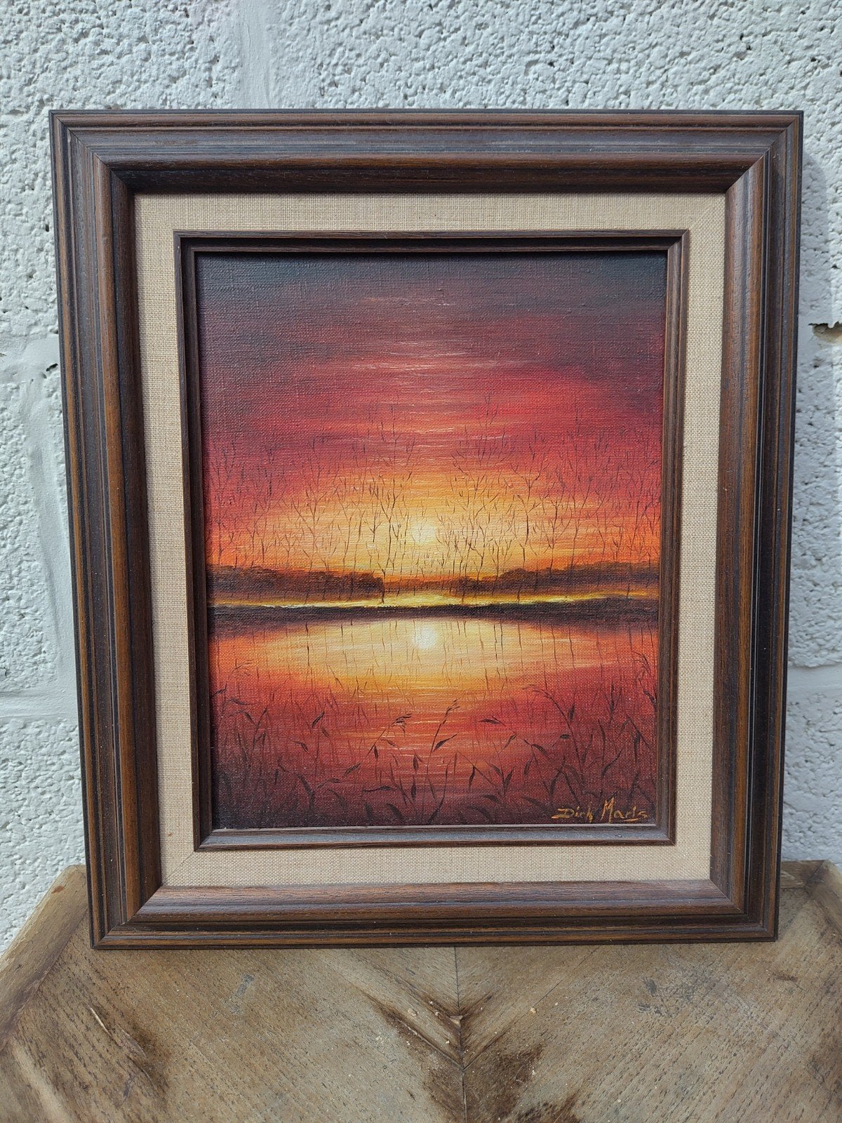 Schilderij zonsondergang, Antiek en Kunst, Ophalen