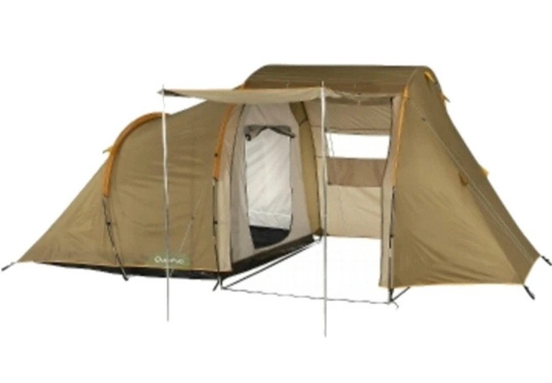 tent voor 4 personen met zitruimte overdekt (quechua T4.1 B), Ophalen, Zo goed als nieuw, Tot en met 4