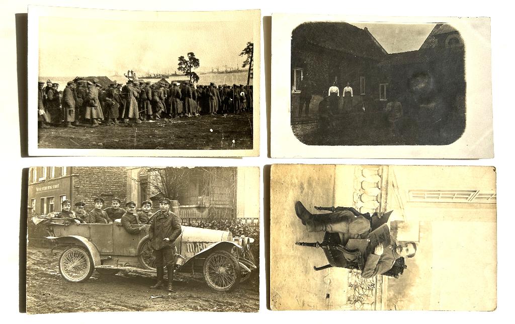 4 postkaarten Duitse soldaten, WO I, Verzamelen, Ophalen of Verzenden, Overige soorten, Foto of Poster
