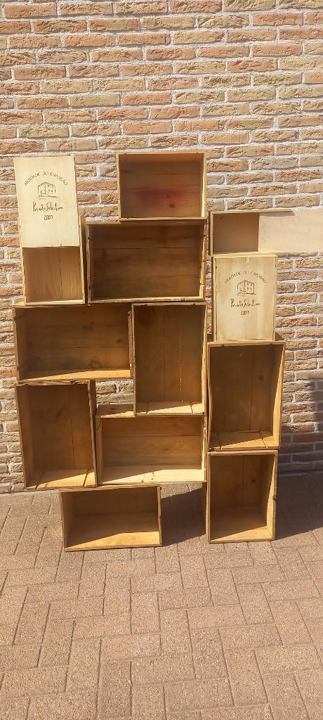 wijnkisten, Huis en Inrichting, Woonaccessoires | Kisten, Ophalen, Minder dan 50 cm, Gebruikt, Minder dan 50 cm