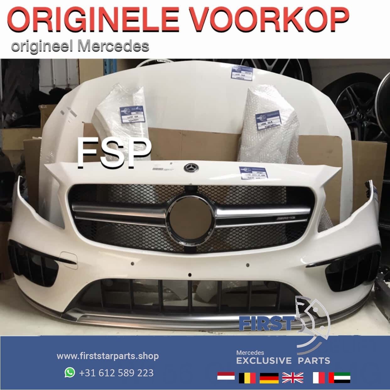 W156 X156 GLA 45 AMG FACELIFT VOORKOP WIT Mercedes 2016-2020, Gebruikt, -, Voor, Ophalen of Verzenden