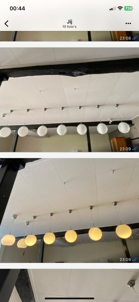 Hanglampen 35,00 per stuk, Huis en Inrichting, Woonaccessoires | Overige, Ophalen, Zo goed als nieuw, Wit, Glas