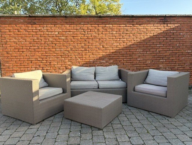 Tuinset 3+1+1, Tuin en Terras, Ophalen, Gebruikt, Rotan, 3 zitplaatsen