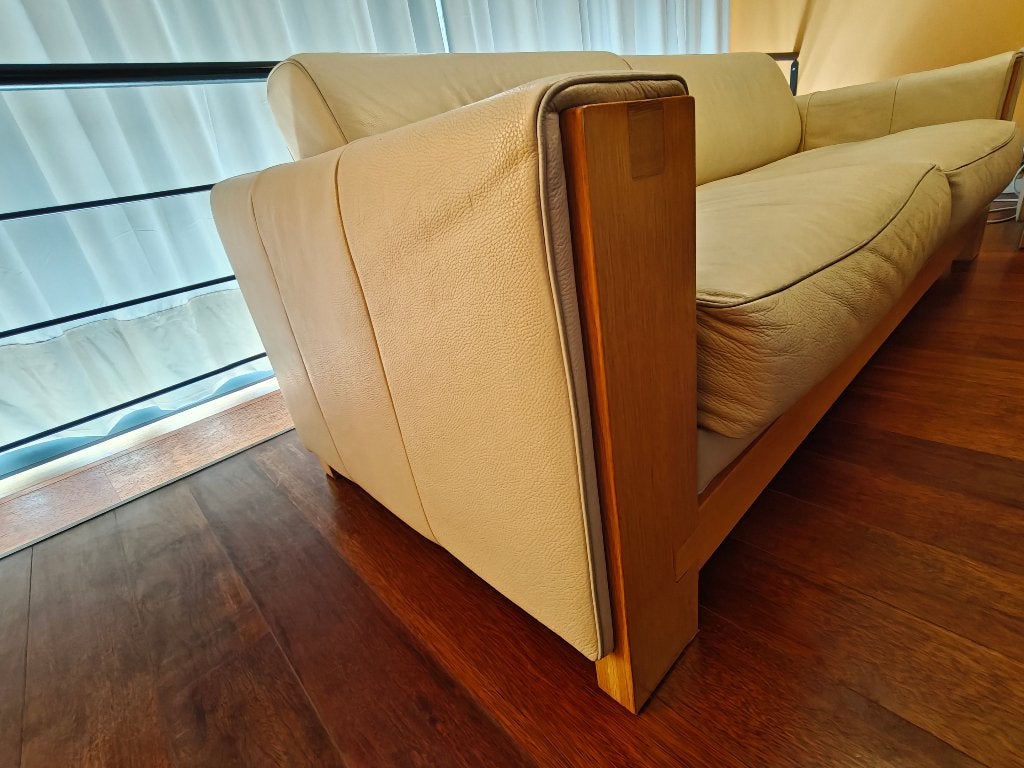 Grands Canapés beige, Maison & Meubles, 200 à 250 cm, Banc droit, Enlèvement, Utilisé