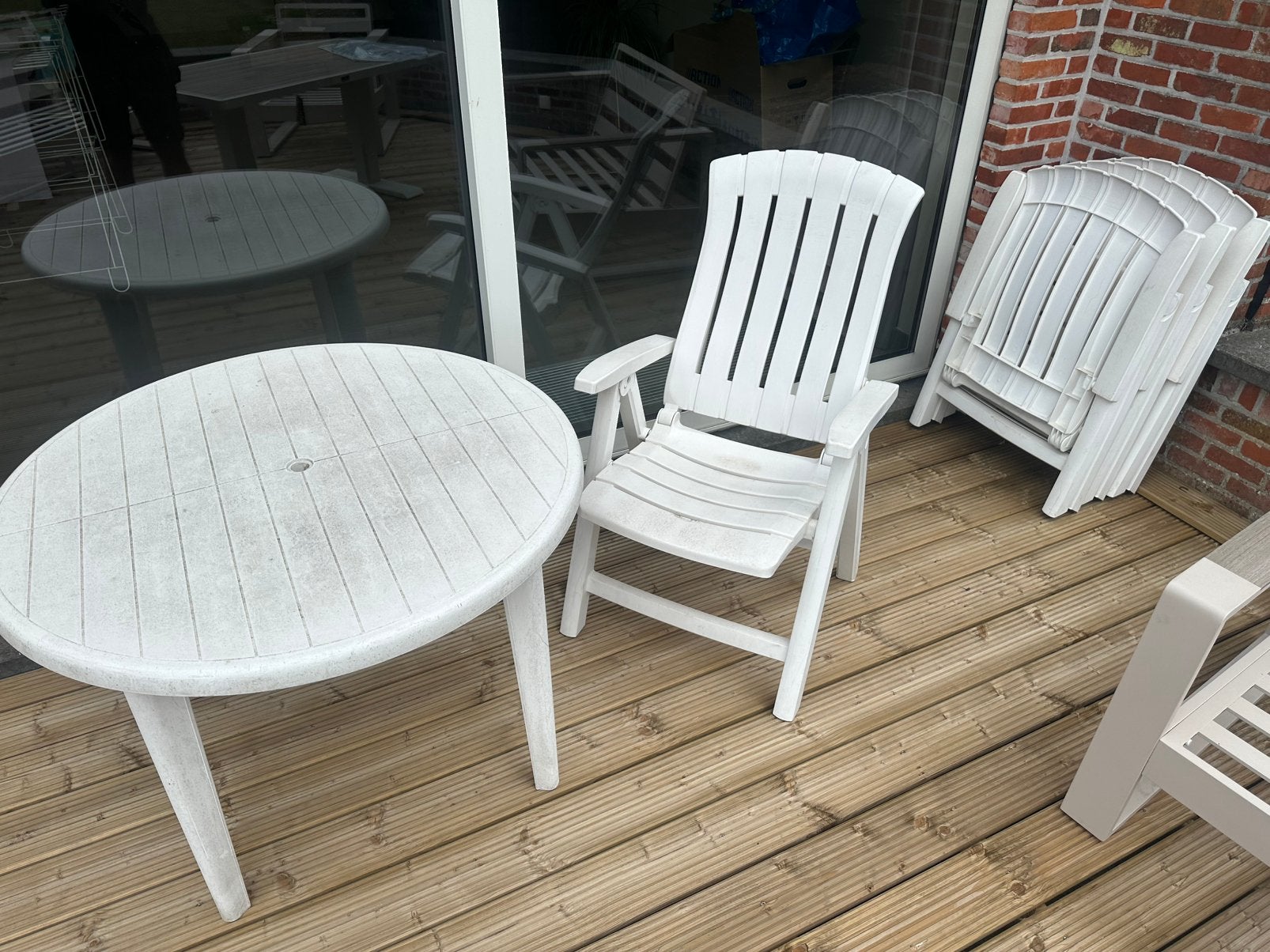 4 tuinstoelen met tafeltje, Enlèvement, Comme neuf