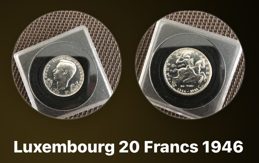 Collection Jean l'Aveugle en argent de 1946 en très bel état, Enlèvement ou Envoi, Luxembourg, Argent