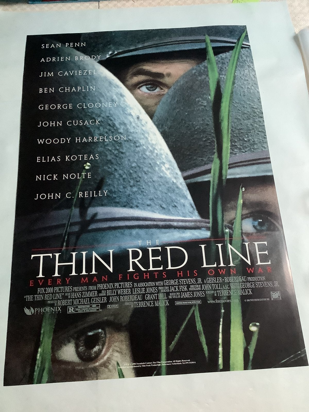 THIN RED LINE   filmposter   68-99 cm, Verzamelen, Ophalen of Verzenden