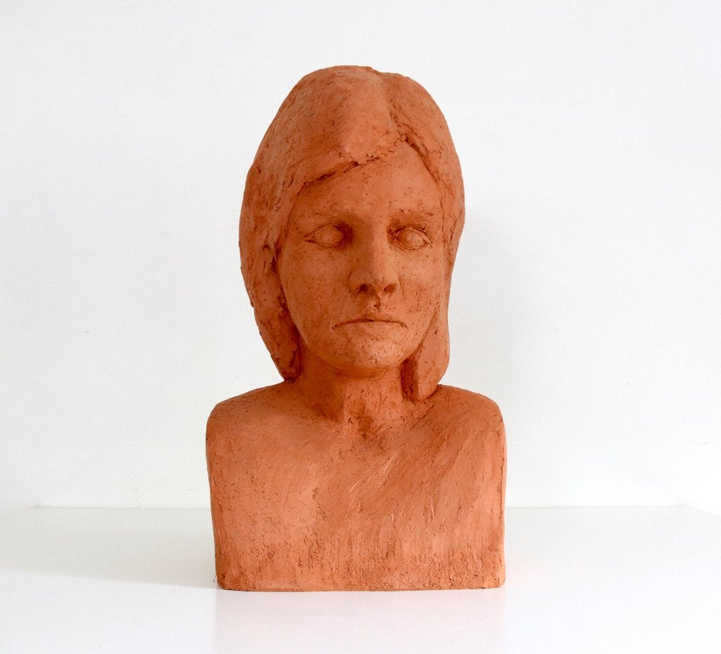 Mid 20th Century Terracotta Sculpture Bust - Vintage beeld, Ophalen, Steen of Keramiek, Beeld