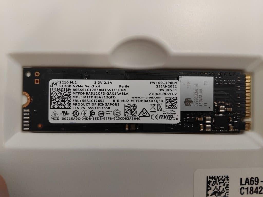 Micron 512GB NVME Gen3 x4, 512GB, SSD, Interne, Comme neuf