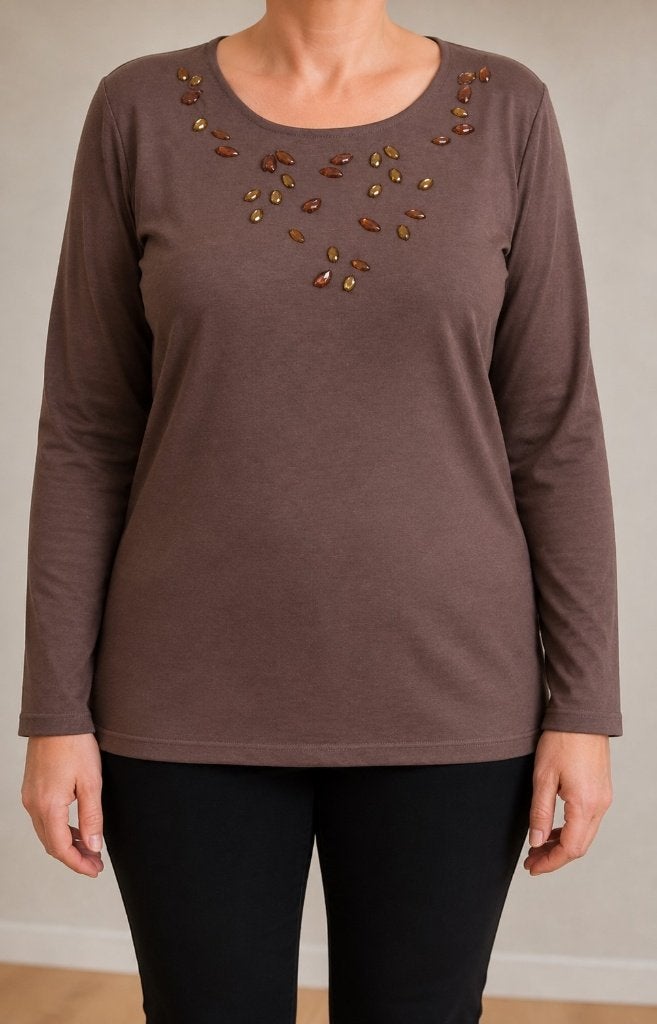 Blouse marron taille XL - SUPER DÉSTOCK!, ANDERE, Taille 46/48 (XL) ou plus grande, Enlèvement ou Envoi, Brun