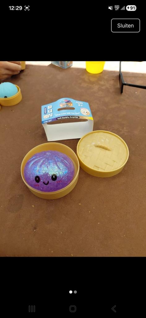Squishy dumpling paars glitter, Ophalen of Verzenden, Nieuw