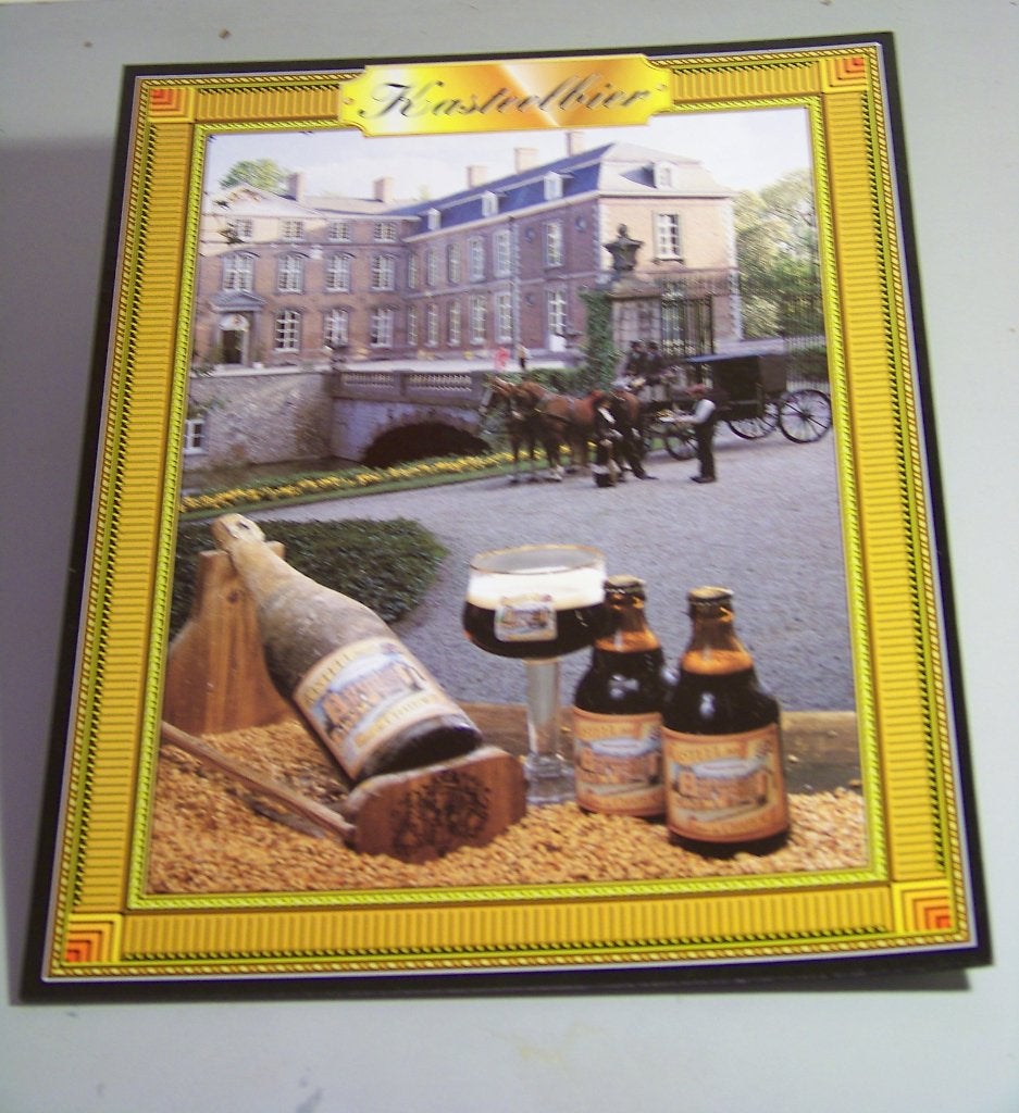 Kasteelbier reclame pankarte, Ophalen of Verzenden, Gebruikt, Reclamebord