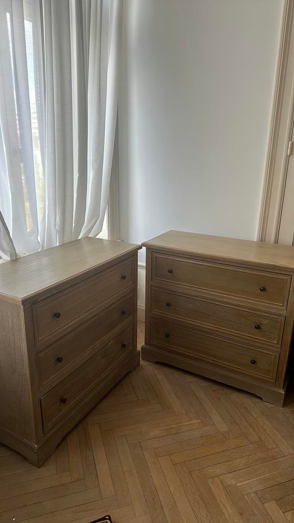 Set van 2 eiken ladekasten, Ophalen, Gebruikt
