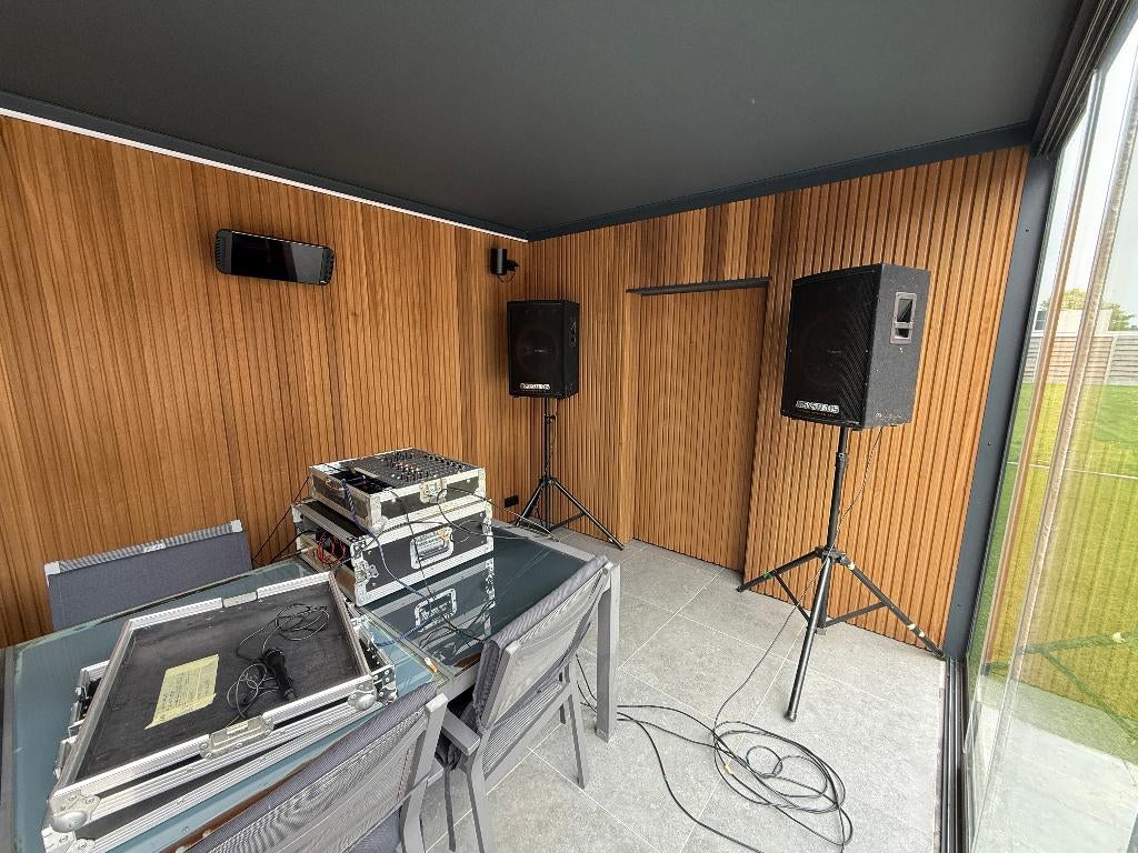 2x JB Systems speakers + statieven + kabels, Autres marques, Enlèvement, Utilisé, Autres types