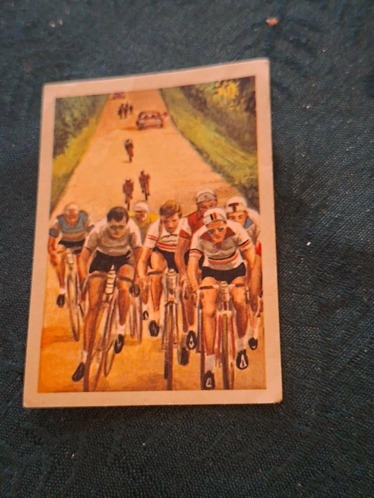 Prentje/Chromo : 'Beeld van de moderne koers', Verzamelen, 1960 tot 1980, Gebruikt, Ophalen of Verzenden, Prent