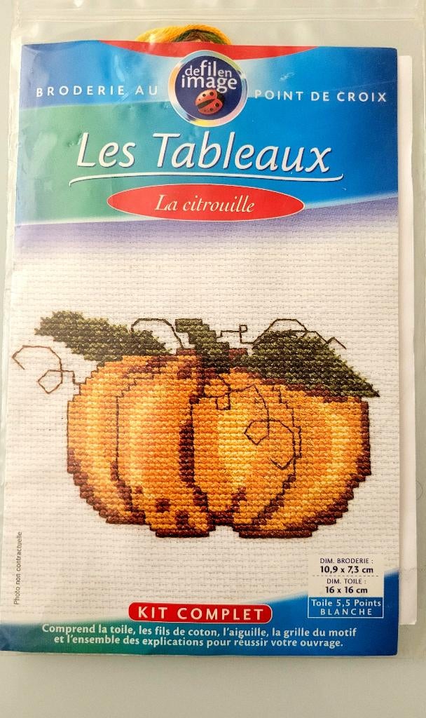 Point de croix kit Les Tableaux La citroille, kit complet, Enlèvement, Neuf, Broderies à la main, Set à broder