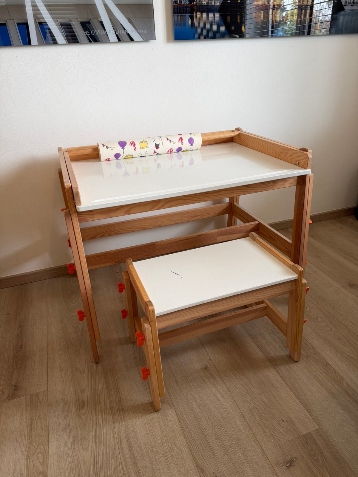 Meegroei Bureau voor kinderen, Maison & Meubles, Bureaux, Scandinave, 90 cm, Enlèvement, Utilisé