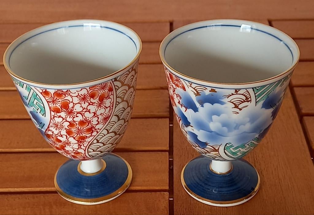 Set van 2 Vintage Japanse saké glazen, Ophalen